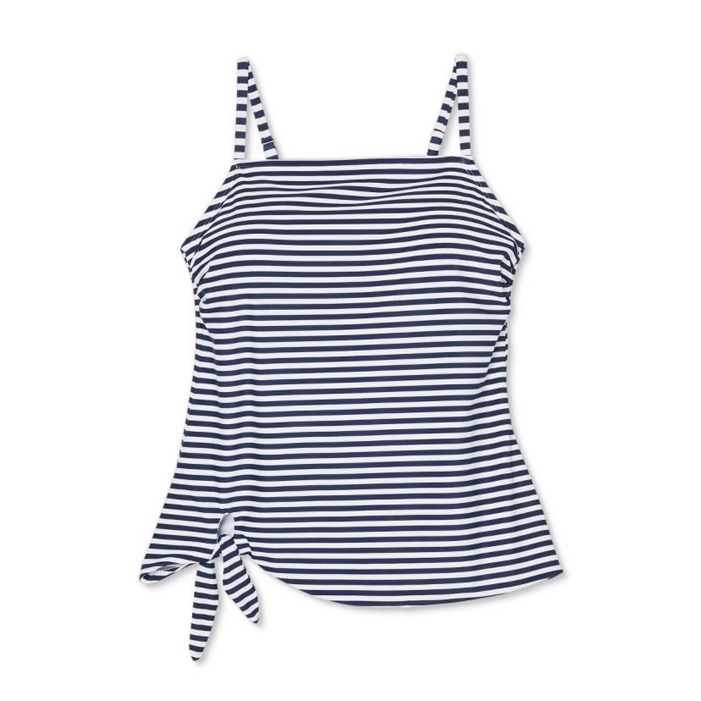 Kona Sol Side-Tie Striped Tankini